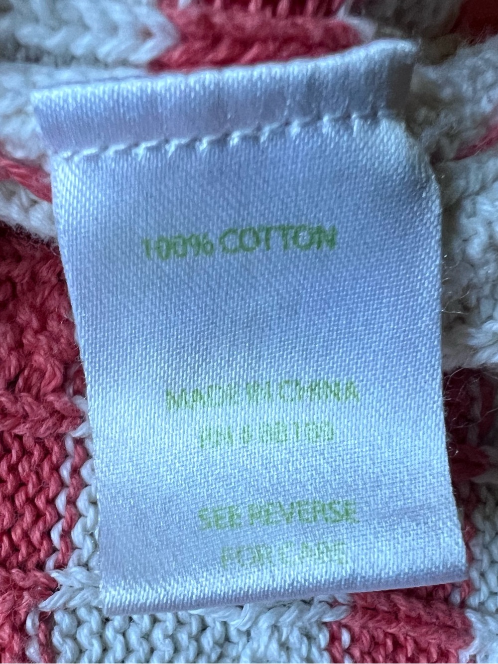 Lilly Pulitzer Pink & White Striped Cable Knit Cotton Sweater Palm Tree Logo L - Picture 5 of 9